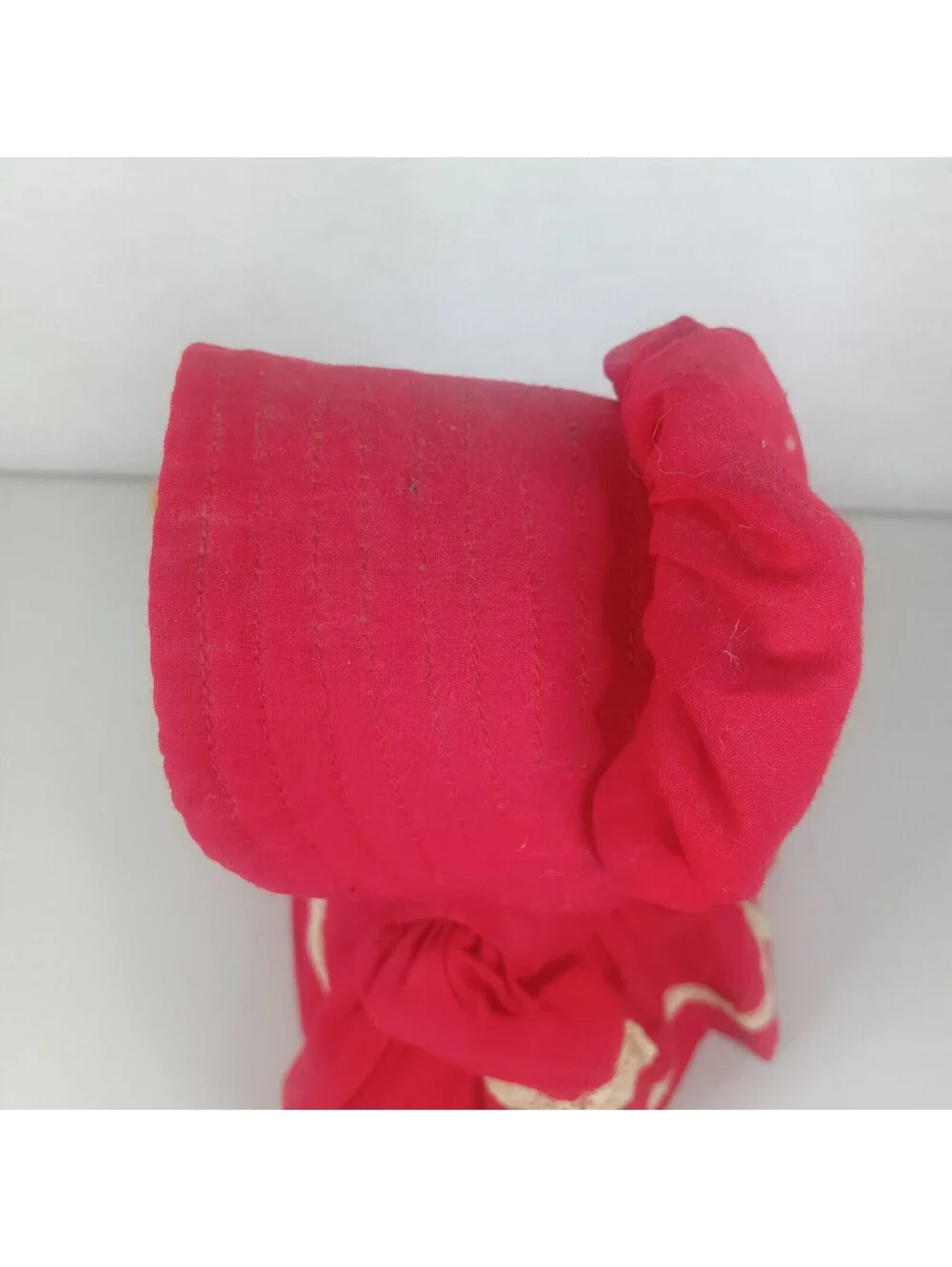 Vintage Handmade Kitschy Red Dress Doll W Empty Glass Crisco Body One Of A Kind